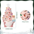 thumbnail image 3 of Lighted Christmas Gnomes Decorations, 8 Inch Faceless Old Man Ceramic Christmas Tree, Small Mini Prelit Xmas Holiday Decor for Tabletop Home Room Table Fireplace Office （Pink）, 3 of 7