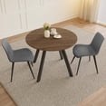 thumbnail image 2 of 34.6" Round Dining Table Set, Mid Century Modern Round Dining Table for 2 Person, with Steel Legs, Coffee Table for Kitchen Dining Room, Office, Save Space, 2 of 5