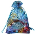thumbnail image 4 of 50pcs/lot 7x9cm 9x12cm 10x15cm 13x18cm Colorful Organza Bags Favor Gift Bags Jewelry Packaging Bags Wedding Drawstring Pouches mix white blue 7x9cm, 4 of 6