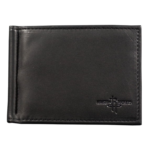 Houston Basketball Rockets RFID Blocking Shield Black Leather Moneyclip Wallet