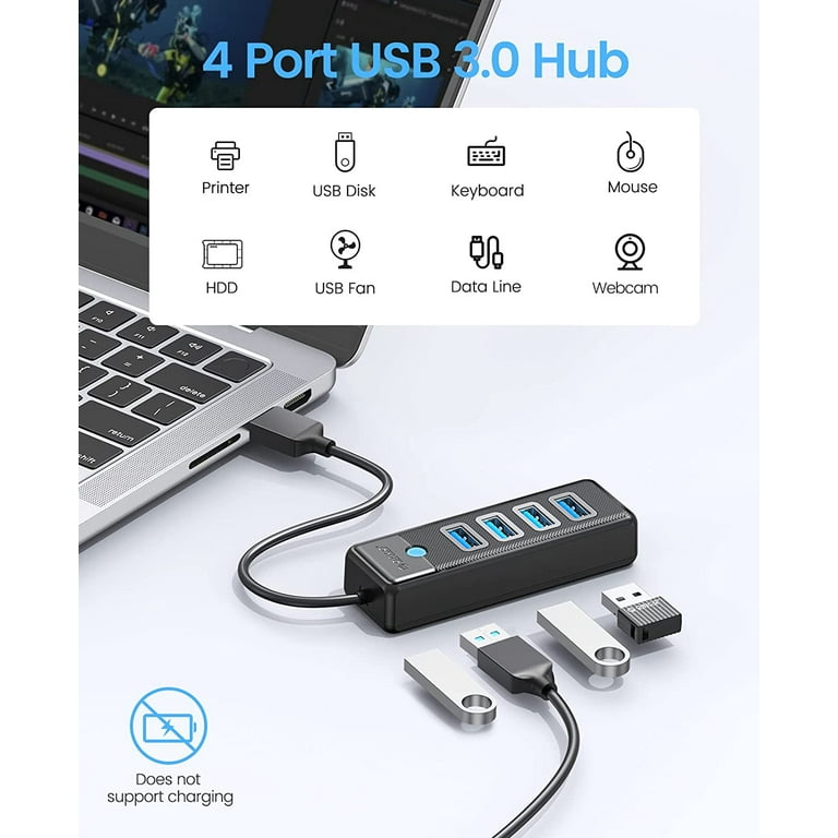 Achetez ONTEN 5305 4-en-1 USB 3.0 4 Ports Hub USB 3.2 Gen1 Splitter Agking  Station Prise en Charge de 5 Gbit / s Transmission de Chine