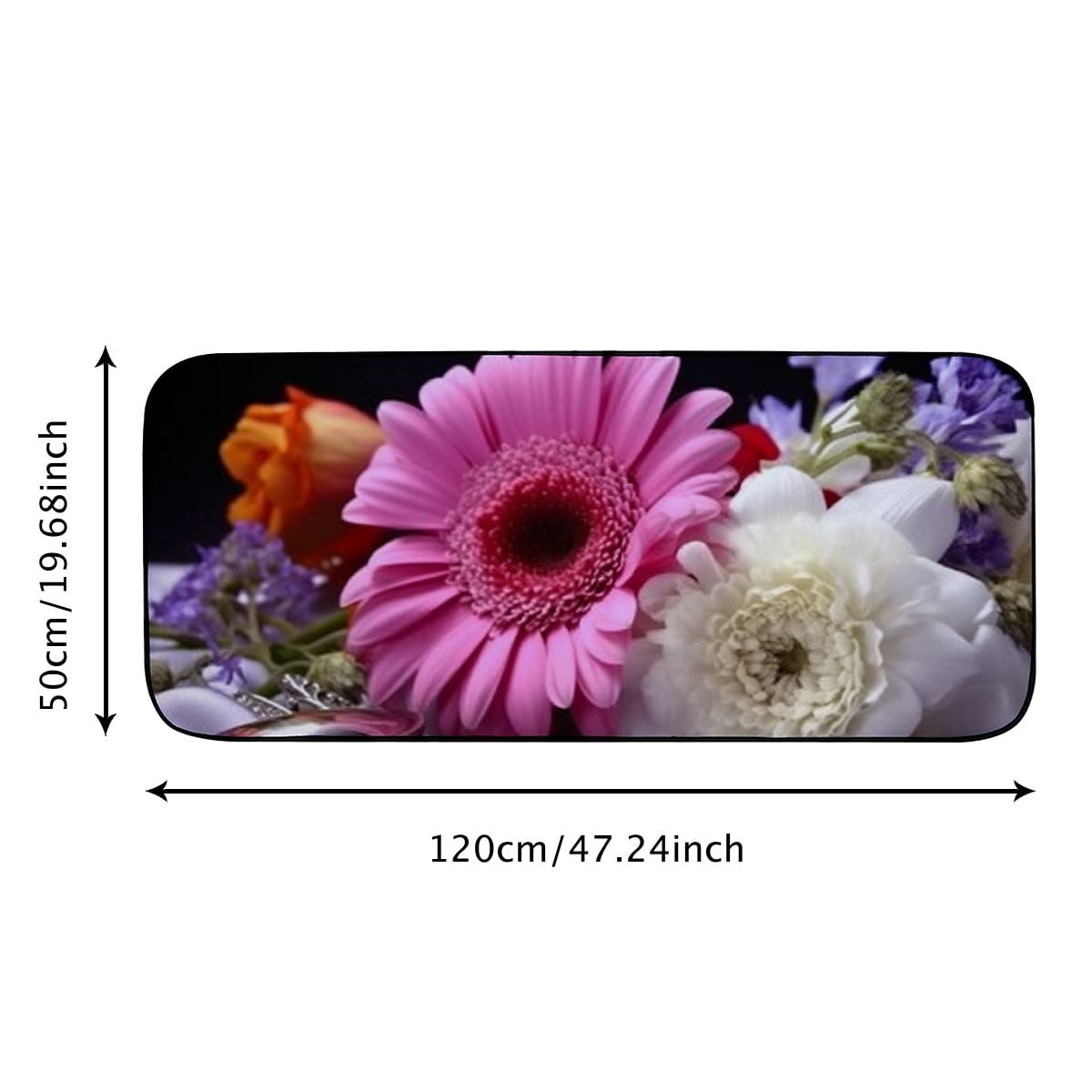 Heduofu Decorative Door Mat, Door Mat with Non-Slip Rubber Backing, Easy Cleaning, Traps Dirt, for Entry, Patio, Garage - Flower Gerbera Jasmin Pink Tender at Home Joy 19.68*47.24 in