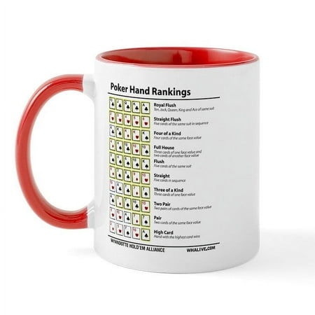 

CafePress - WHA Poker Hand Rankings Mug - 11 oz Ceramic Mug - Novelty Coffee Tea Cup
