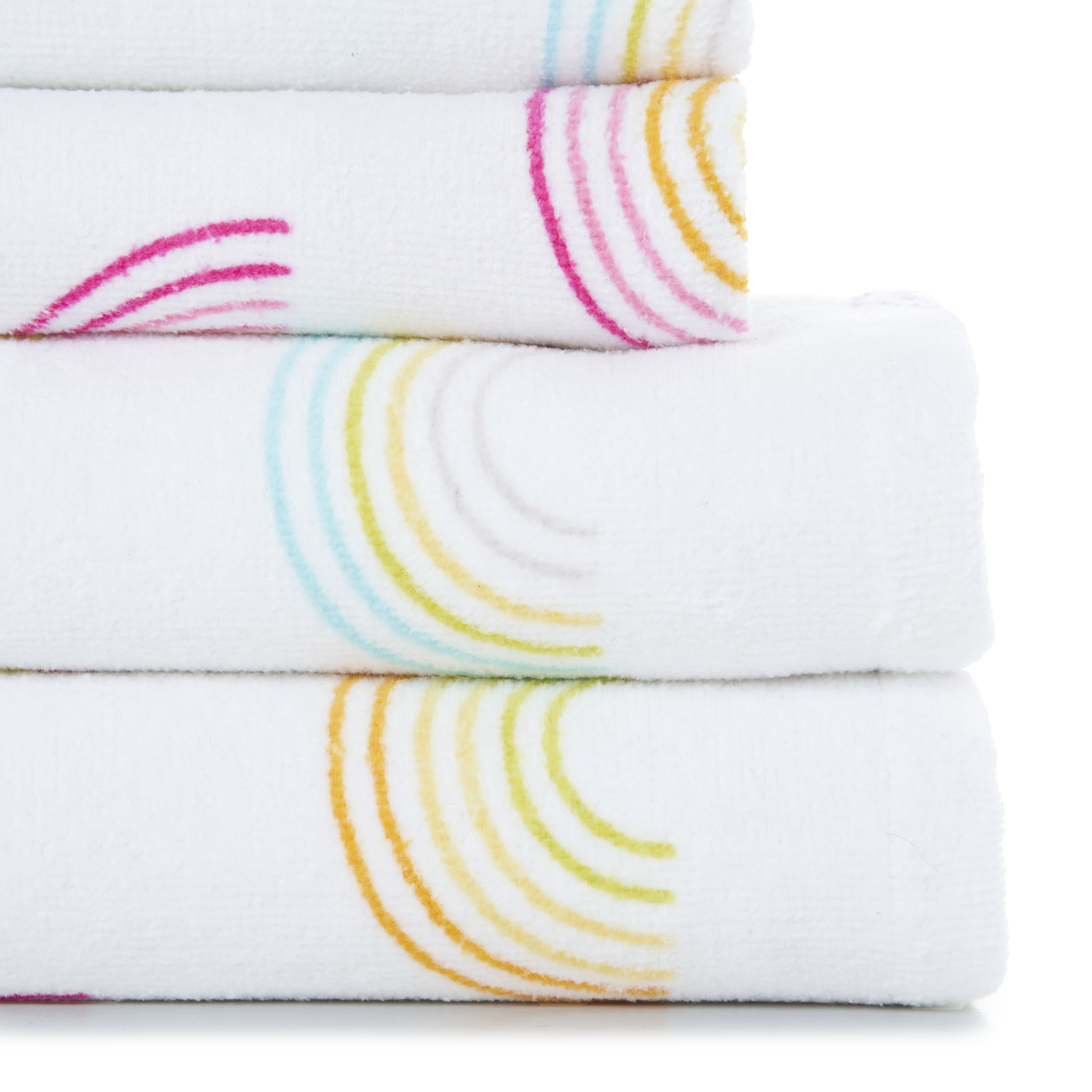 Gap Home Kids Rainbow Toss Organic Cotton 6 Piece Towel Set, White - image 5 of 5