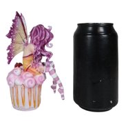 Ebros Colorful Amy Brown Pink Cherry Cupcake Fairy Statue Sweet Tooth Collection