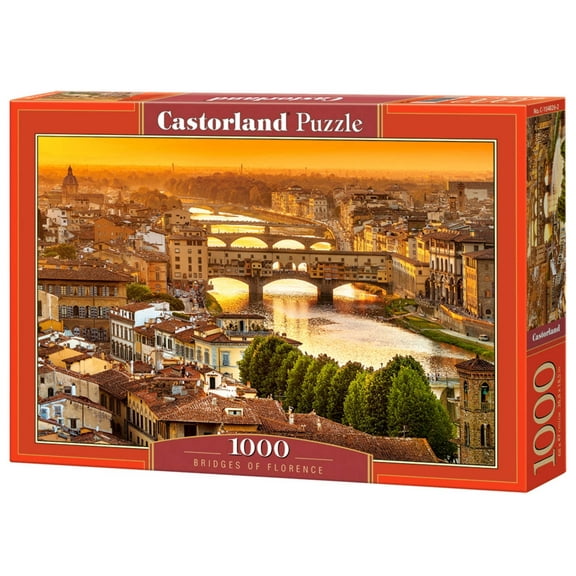 1000 Piece Jigsaw Puzzle, Bridges of Florence, Arno, Tuscany, puzzle of Italy, Adult Puzzle, Castorland C-104826-2