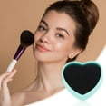 thumbnail image 6 of Unique Bargains 1 Pc Portable Heart Makeup Sponge Brush Cleaner Green, 6 of 7