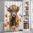 thumbnail image 3 of Farm Yak Fabric Shower Curtain Spring Tulip Flower Washable Shower Curtains for Bathroom, Waterproof Bath Curtain with Hooks Home Decor 36x72in, 3 of 8