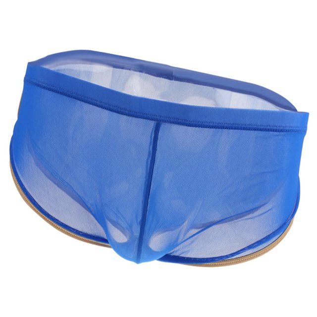 Para Hombre De La Ropa Interior Atractiva Del Acoplamiento De Corte Dorado Y Calzoncillos Boxer Calzoncillos Pantalones Cortos Azul L