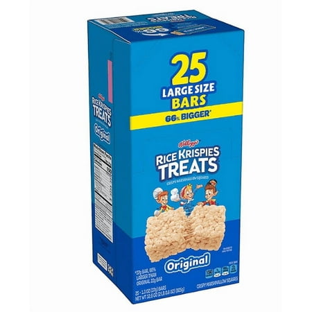Kellogg’s 1.3 oz Rice Krispies Treats – 25 Individually Packaged Cereal Bars