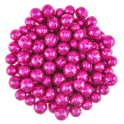 Hot Pink Glitter Ball Filler Christmas Holiday Decoration