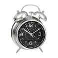 thumbnail image 4 of Reloj despertador analógico silencioso Macarena con esfera luminosa para guardería mesita Negro, 4 of 8