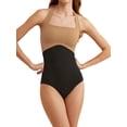 thumbnail image 2 of FOCUSNORM Combinaison Short pour Femmes Maillot de Bain Couleur Contrastante Sans Manches à Encolure Licou Dos Nu Justaucorps Maillots de Bain Été Tenue de Bain Bikini, 2 of 8