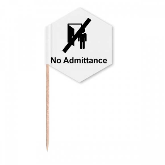 No Adttance Warning Symbol Toothpick Flags Cupcake Picks Party Celebration