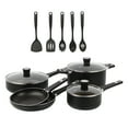 Mainstays 13Piece Aluminum NonStick Cookware Set, Black