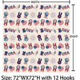 thumbnail image 3 of Juirnost July of 4th Patriotic Shower Curtain Presidents Days Shower Curtain Heart Bathroom Decor Independence Day Waterproof Shower Curtain Set with Hooks 72x72 Inches, 3 of 6