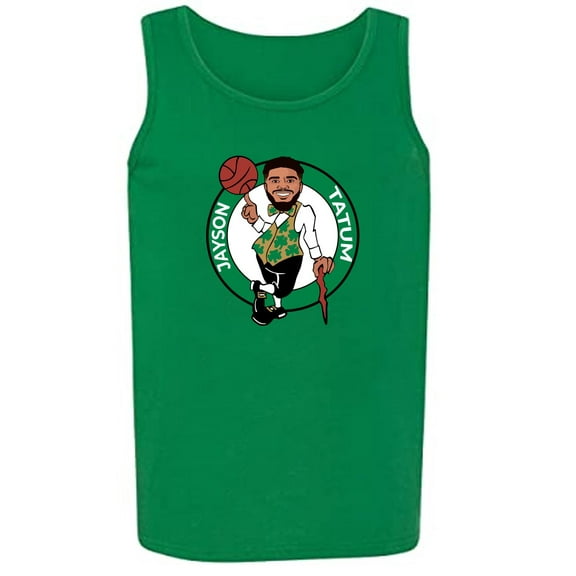 Green Jayson Tatum Celtics Cartoon Logo Tank Top