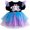 Colorful Skeleton, variant on WIBACKER 6M-4Y Baby Girls Ghost Skeleton Halloween Dress Colorful Ruffle Short Sleeve Tulle Dresses Kids Halloween Costume