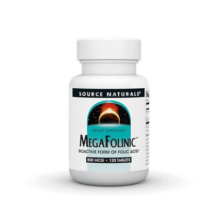 Source Naturals MegaFolinic Bioactive Form of Folic Acid 800 mcg 120 Tablets