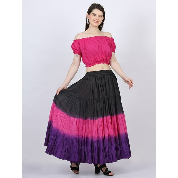 Wevez Plus Size 40 Inches Long Tribal Fusion 25 Yard Skirt (BRJ)