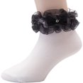thumbnail image 2 of Calcetines tobilleros de organza con volantes múltiples para niña (bebé hasta 11 años), 2 of 5