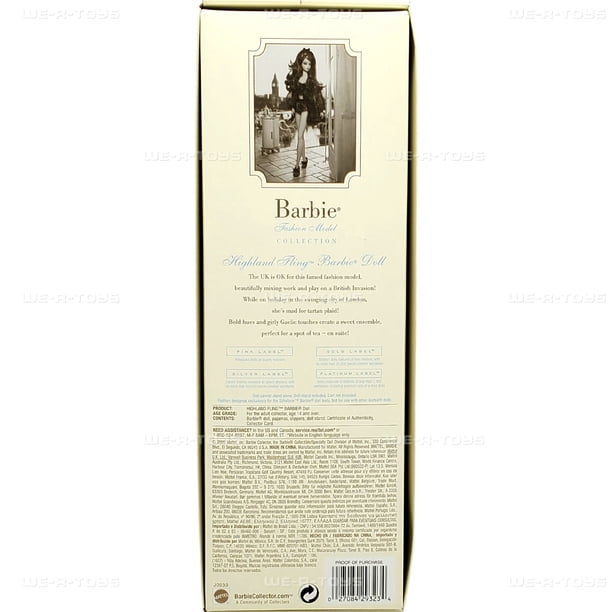 Poupée Barbie Silkstone Highland Fling - J0939 - Gold Label - Année
