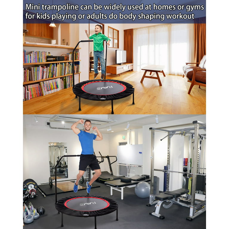 Generator Momentum Besparing RAVS 48'' Inch Black Foldable Mini Fitness Trampoline Rebounder for Kids  and Adults with Handle - Walmart.com
