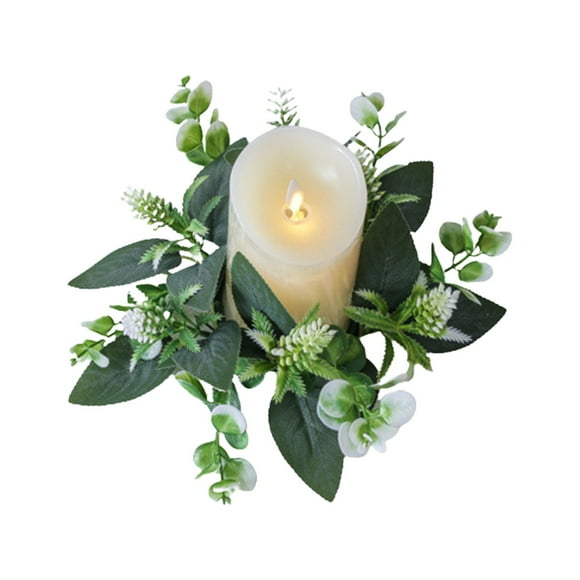 Flower Garlands for Decoration,Table Decorations for Party Simulation Flower Candle Ring Candle Cup Garland Ring Table Festival Party Decoration Arrangement Does Not Include Candles