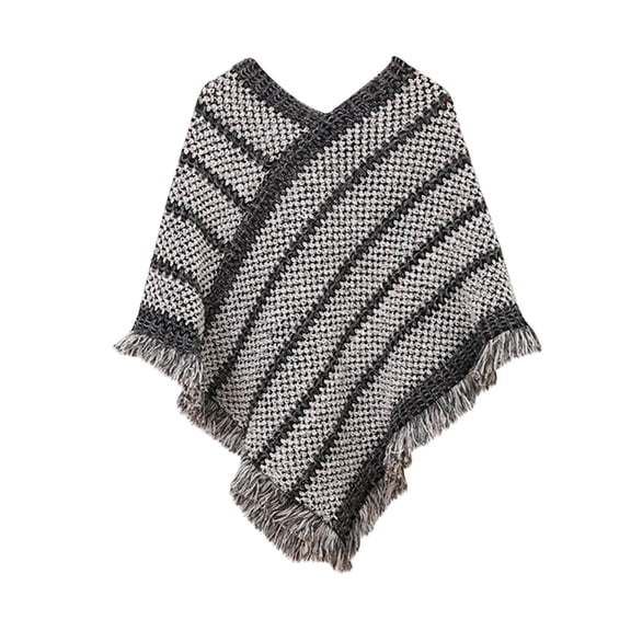 Scarf for Women Casual Long Sleeve Shawl Wrap Ponchos Winter Warm V Neck Poncho Sweater Travel Asymmetric Hem Pullover Scarf