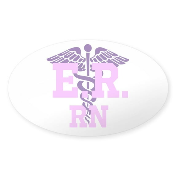 CafePress - Er Rn Pink And Purple Sticker - Sticker (Oval)
