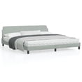 thumbnail image 1 of vidaXL Bed Frame with Headboard Light Grey 193x203 cm Velvet, 1 of 1