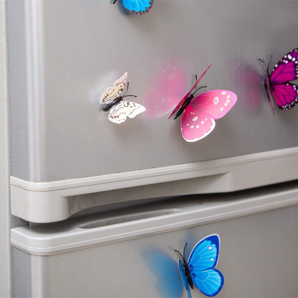 36PCS Butterfly Wall Decals Blue 3D Butterflies Decor for Wall Sticker Removable Mural Stickers Home Decoration Kids Room Bedroom Decor