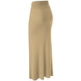thumbnail image 2 of Made by Johnny Women's Lightweight Floor Length Maxi Skirt XXL TAUPE, 2 of 6