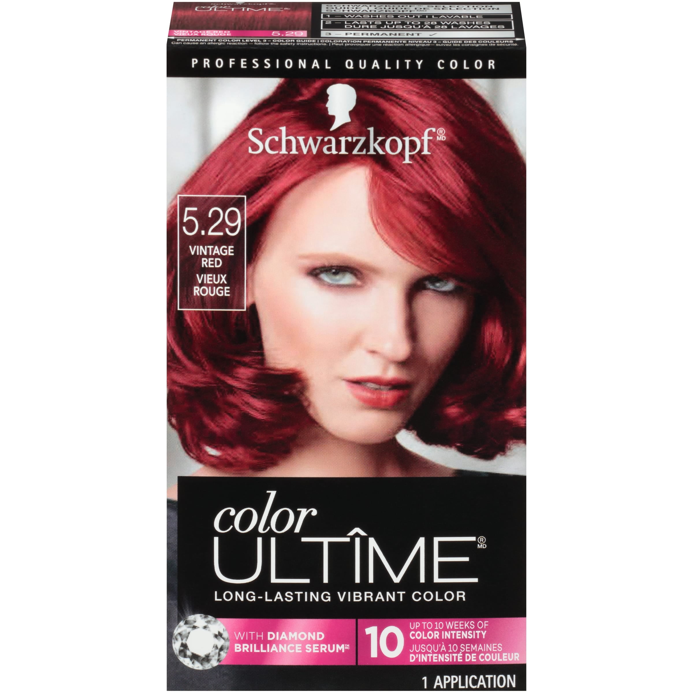 Schwarzkopf Color Ultime Permanent Hair Color Cream, 5.29 Vintage Red