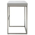 thumbnail image 4 of Home Square Chi 29.75" Faux Leather Bar Stool in White and Silver - Set of 3, 4 of 4