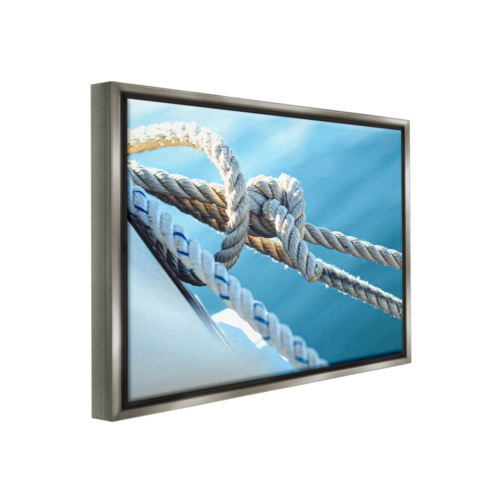 Stupell Industries Nautical Boating Knot Transportation Photography Gray Floater Framed Canvas Art Print Wall Art, 21 x 17