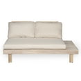 thumbnail image 5 of Christopher Knight Home 2-Piece Left and Right Outdoor Sofa Set, Wood Frame with Cushions, Light White+Sand, 5 of 7