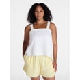 thumbnail image 2 of Time and Tru Women's Linen Blend Square Neck Tank Top, Sizes XS-XXXL, 2 of 6