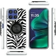 thumbnail image 2 of For Motorola Moto G Stylus 5G 2025 XT2517 Rotational Ring Kickstand Phone Case - Zebra, 2 of 6