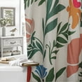 thumbnail image 4 of Abstract Vintage Floral Linen Shower Curtain 60x72 inch Traditional Floral Block Print Pattern in Blue and Green, Botanical Boho Shower Curtain Set for Rustic Farmhouse Frenchy Bathroom Decor, 4 of 7