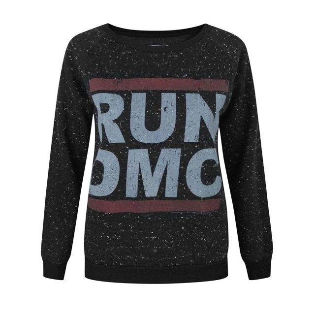 Amplified - Sudadera con diseño moteado y logo de Run DMC para mujer (Carbón)