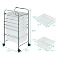 thumbnail image 2 of Costway 6 Drawer Rolling Storage Cart Scrapbook Paper Office Organizer Clear, 2 of 10