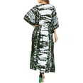 thumbnail image 2 of LA LEELA Women's Summer Loungewear African Beach Mumu Slit Dress Caftan Plus Size Kaftan Maxi Dresses for Women 2X-3X Black, Tie Dye, 2 of 5