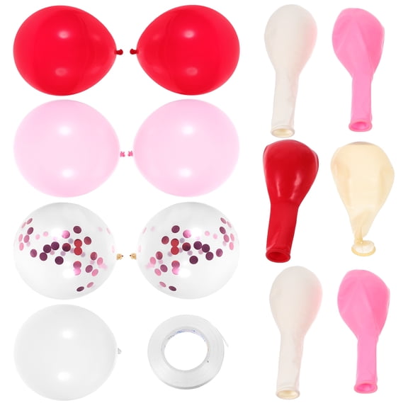 HAMPPLIES Mini Heart Balloons Valentines Day Style Latex Pink 40pcs 12 Inches