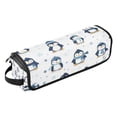 thumbnail image 2 of Hair Tool Organizer Bag with Heat Resistant Mat Removable Travel Storage Case for Hot Air Brushes Curling Irons Various Poses Penguin Patterns, 2 of 8