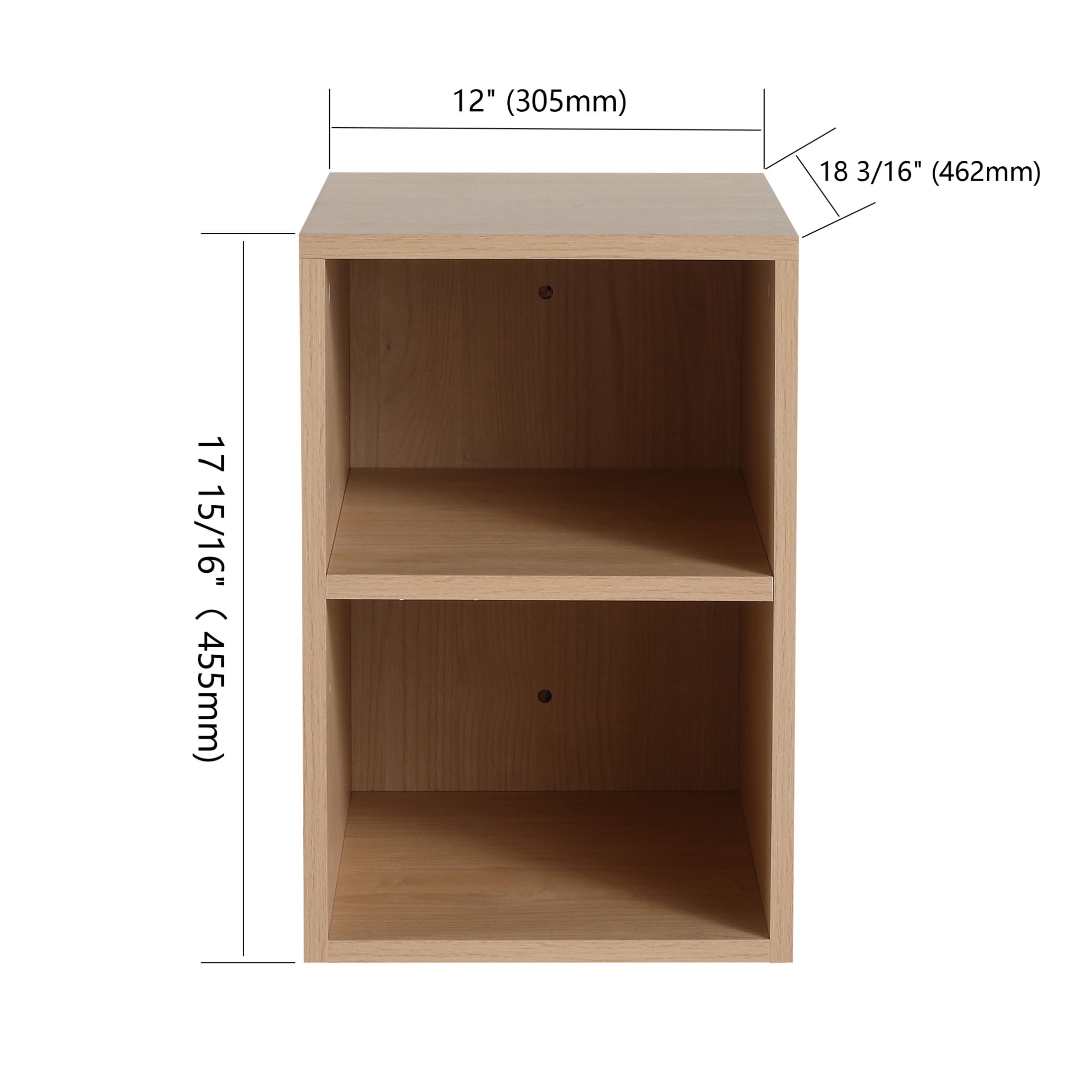 Noble House 12" Floating Wall Storage Shelves, Plywood Adjustable Open Bathroom Shelf, Water-Resistant, Light Oak
