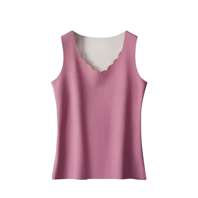 RXIRUCGD Chandail Décontracté pour Femmes Col Rond Sans Manches Haute Élasticité Garde au Chaud sous-Vêtements Hauts (Violet, Taille : 2TG)