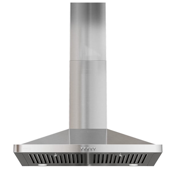 VIKIO 30 inch Wall Mount Range Hood - 500 CFM Convertible Stainless Steel, 3-Speed with Push Control, LED, Carbon Filters