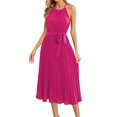 thumbnail image 1 of Vestido casual para mujer Vestido plisado sin espalda Estilo elegante Vestido largo Traje diario FLhrweasw Nuevo, 1 of 9