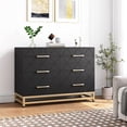 thumbnail image 4 of Ourlova Armoire de Rangement Commode à 6 Tiroirs à Motif Triangulaire - MDF + PB + Fer Noir Rangement Élégant et Moderne pour Chambre Salon Bureau, 4 of 10